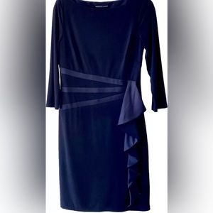Navy 3/4 sleeve elegant mini dress